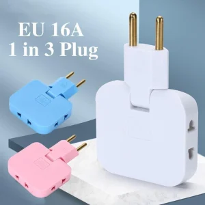 Pino Adaptador Tomada Dobravel Articulado Flex 3 Saída 16A